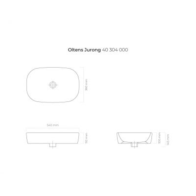 Oltens Jurong 40304000 umywalka 54x36 cm owalna nablatowa biała