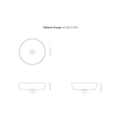 Oltens Fossa 40802000 umywalka 40x40 cm okrągła nablatowa biała