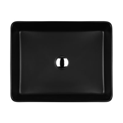 Oltens Forde 40303300 umywalka 51x40.5 cm prostokątna nablatowa czarna