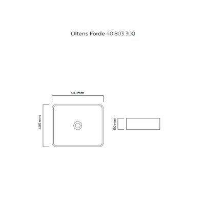 Oltens Forde 40303300 umywalka 51x40.5 cm prostokątna nablatowa czarna