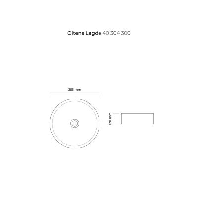 Oltens Lagde 40304300 umywalka 35.5x35.5 cm okrągła nablatowa czarna