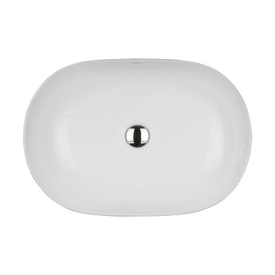 Oltens Hamnes 40820000 umywalka 60.5x41.5 cm owalna nablatowa biała