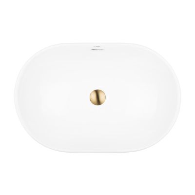 Oltens Tive 40323000 umywalka 61x40 cm owalna wpuszczana biała
