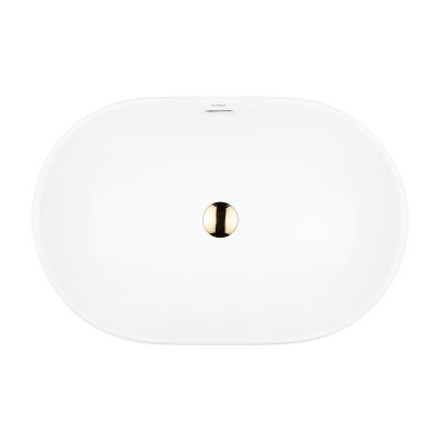 Oltens Tive 40323000 umywalka 61x40 cm owalna wpuszczana biała
