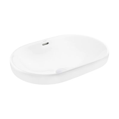 Oltens Tive 40323000 umywalka 61x40 cm owalna wpuszczana biała