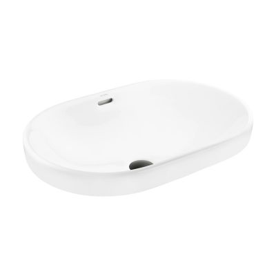 Oltens Tive 40323000 umywalka 61x40 cm owalna wpuszczana biała