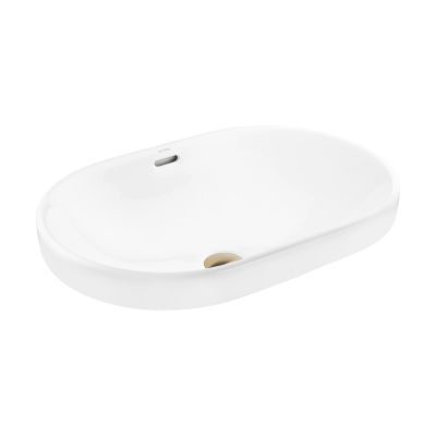 Oltens Tive 40323000 umywalka 61x40 cm owalna wpuszczana biała