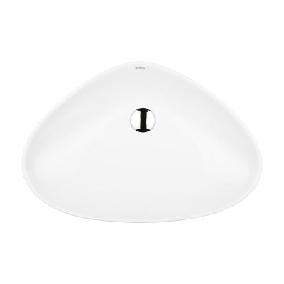 Oltens Vala 40825000 umywalka 59x39 cm owalna nablatowa biała