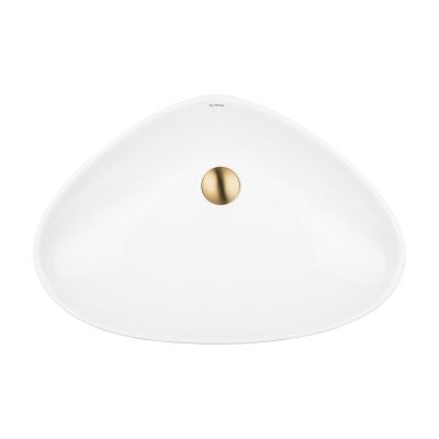 Oltens Vala 40825000 umywalka 59x39 cm owalna nablatowa biała
