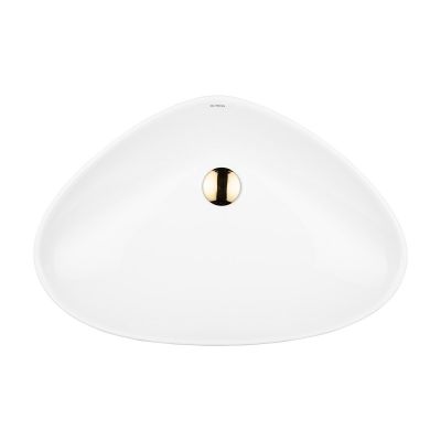 Oltens Vala 40825000 umywalka 59x39 cm owalna nablatowa biała