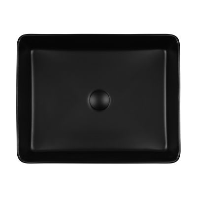 Oltens Forde 40803300 umywalka 51x40.5 cm prostokątna nablatowa czarna