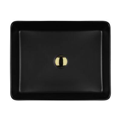 Oltens Forde 40803300 umywalka 51x40.5 cm prostokątna nablatowa czarna