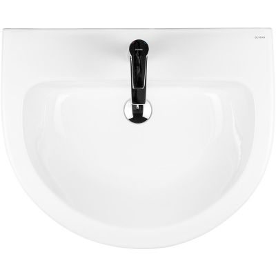 Oltens Jog 41001000 umywalka 61x49 cm półokrągła ścienna biała