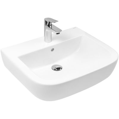 Oltens Vernal 41002000 umywalka 56x45 cm półokrągła ścienna biała