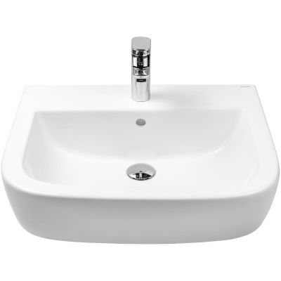 Oltens Vernal 41002000 umywalka 56x45 cm półokrągła ścienna biała