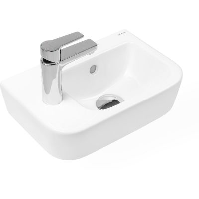Oltens Vernal 41504000 umywalka 37x24.5 cm półokrągła ścienna biała