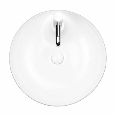 Oltens Lysake 41307000 umywalka 48.5x48.5 cm okrągła nablatowa biała