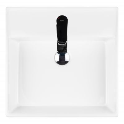 Oltens Hyls 41309000 umywalka 47x47 cm kwadratowa nablatowa biała
