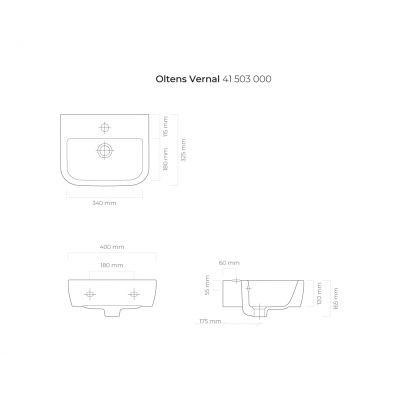 Oltens Vernal 41503000 umywalka półokrągła 40x32.5 cm