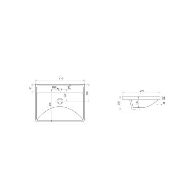 Oltens Kolma 41708000 umywalka 61x47.5 cm prostokątna wpuszczana biała