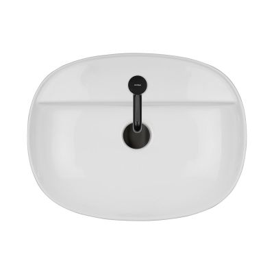 Oltens Hamnes 41813000 umywalka 51x39 cm owalna nablatowa biała