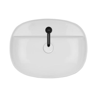 Oltens Hamnes 41813000 umywalka 51x39 cm owalna nablatowa biała
