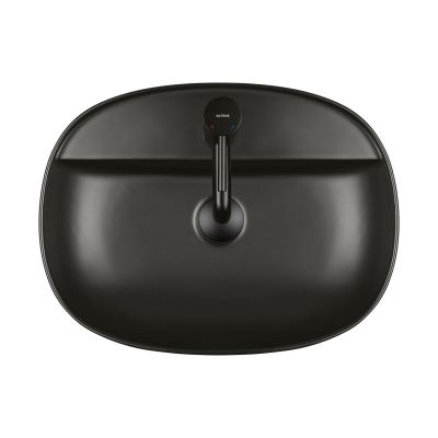 Oltens Hamnes 41313300 umywalka 51x39 cm owalna nablatowa czarna