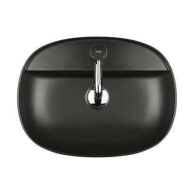 Oltens Hamnes 41313300 umywalka 51x39 cm owalna nablatowa czarna