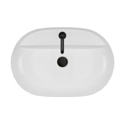 Oltens Hamnes 41814000 umywalka 62x42 cm owalna nablatowa biała