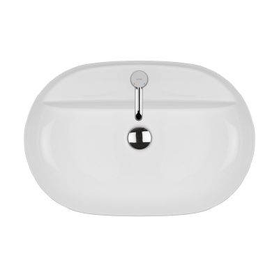 Oltens Hamnes 41814000 umywalka 62x42 cm owalna nablatowa biała