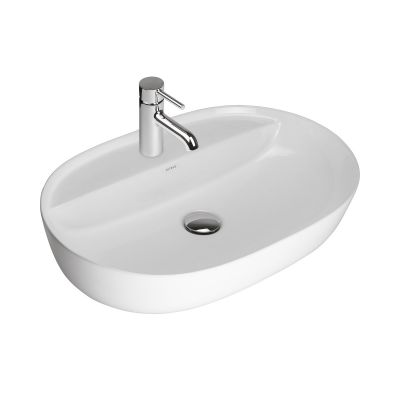 Oltens Hamnes 41814000 umywalka 62x42 cm owalna nablatowa biała