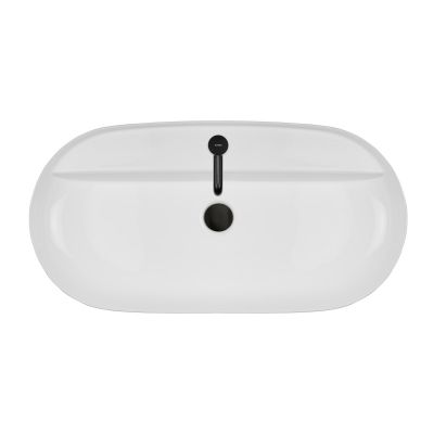 Oltens Hamnes 41315000 umywalka 80x40 cm owalna nablatowa biała