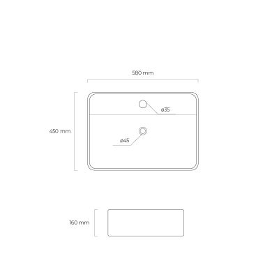 Oltens Duve 41812000 umywalka 58x45 cm prostokątna ścienna-nablatowa biała