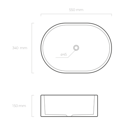 Oltens Lom 40811000 umywalka 55x34 cm owalna nablatowa biała