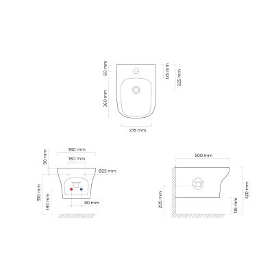 Oltens Gulfoss 46503000 bidet wiszący biały