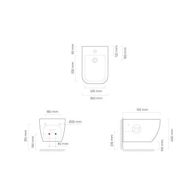 Oltens Vernal 46502000 bidet wiszący biały