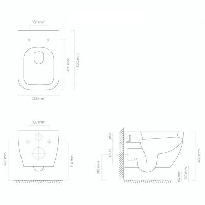 Oltens Vernal 42002000 miska wc wisząca bez kołnierza biały połysk
