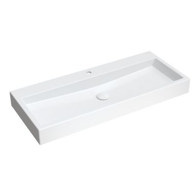 Omnires M+ Thasos1000BP umywalka 100x42 cm prostokątna ścienna-nablatowa biała