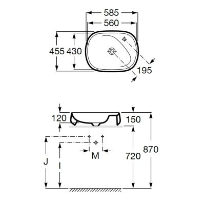 Roca Beyond A3270B8000 umywalka 58.5x45.5 cm owalna nablatowa biała
