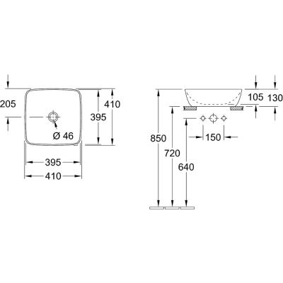 Villeroy & Boch Artis 41784101 umywalka 41x41 cm kwadratowa nablatowa biała
