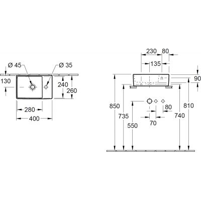 Villeroy & Boch Memento 2.0 43234G01 umywalka 40x26 cm prostokątna nablatowa biała