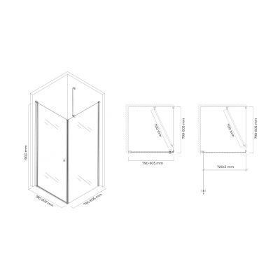 Hagser Amelia HGR12000020 kabina prysznicowa kwadratowa 80x80 cm