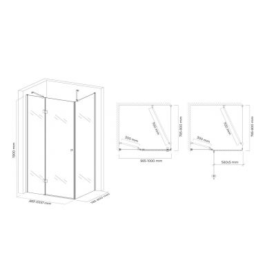 Hagser Gisa HGR16000020 kabina prysznicowa prostokątna 100x80 cm