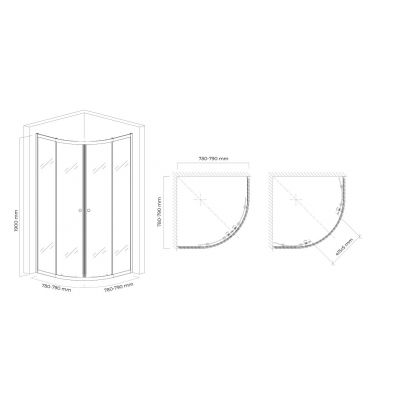 Hagser Andrea HGR90000020 kabina prysznicowa półokrągła 80x80 cm
