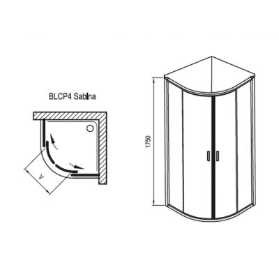 Ravak Blix 3B270140Z1 kabina prysznicowa półokrągła 90x90 cm biały