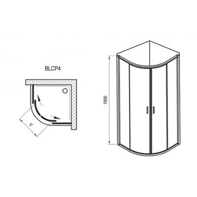 Ravak Blix 3B270C00Z1 kabina prysznicowa półokrągła 90x90 cm