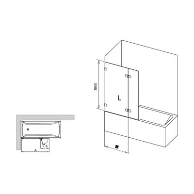 Ravak Brillant 7ULA0A00Z1 parawan nawannowy dwuczęściowy