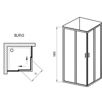Ravak Blix 1LV40C00Z1 kabina prysznicowa kwadratowa 80x80 cm aluminium