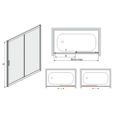 Sanplast TX 600271155038231 parawan nawannowy dwuczęściowy