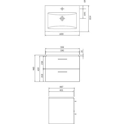 Cersanit Lara S801148DSM umywalka z szafką